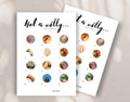 Two 'Willy or what'-style hen party game cards on a beige background. 