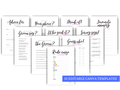 Ten bachelorette party games against a white background. Banner text at the bottom reads "10 Editable Canva Templates". Text on the hen do games include 'Rude emoji pictionary', 'Advice for the bride-to-be', 'What did the Groom say?' and 'What's on your phone'?